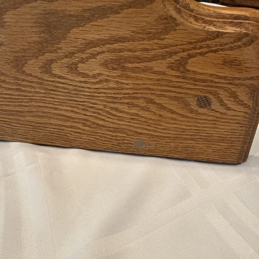 Vintage Solid Oak Hanging Wall Shelf Carved Floral Scroll Appliqué 16” Farmhouse